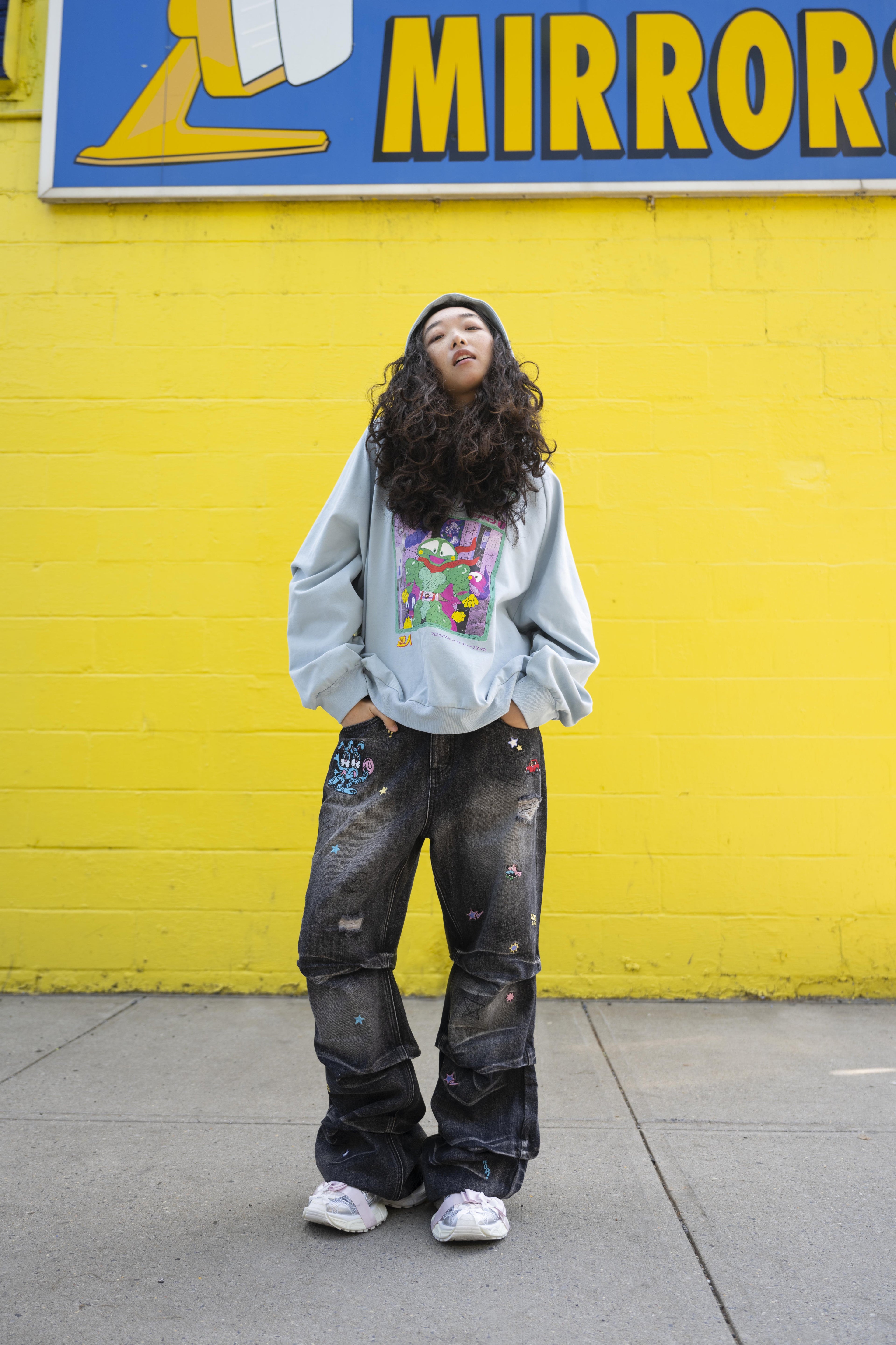Mist Blue Hooded Sweatshirt