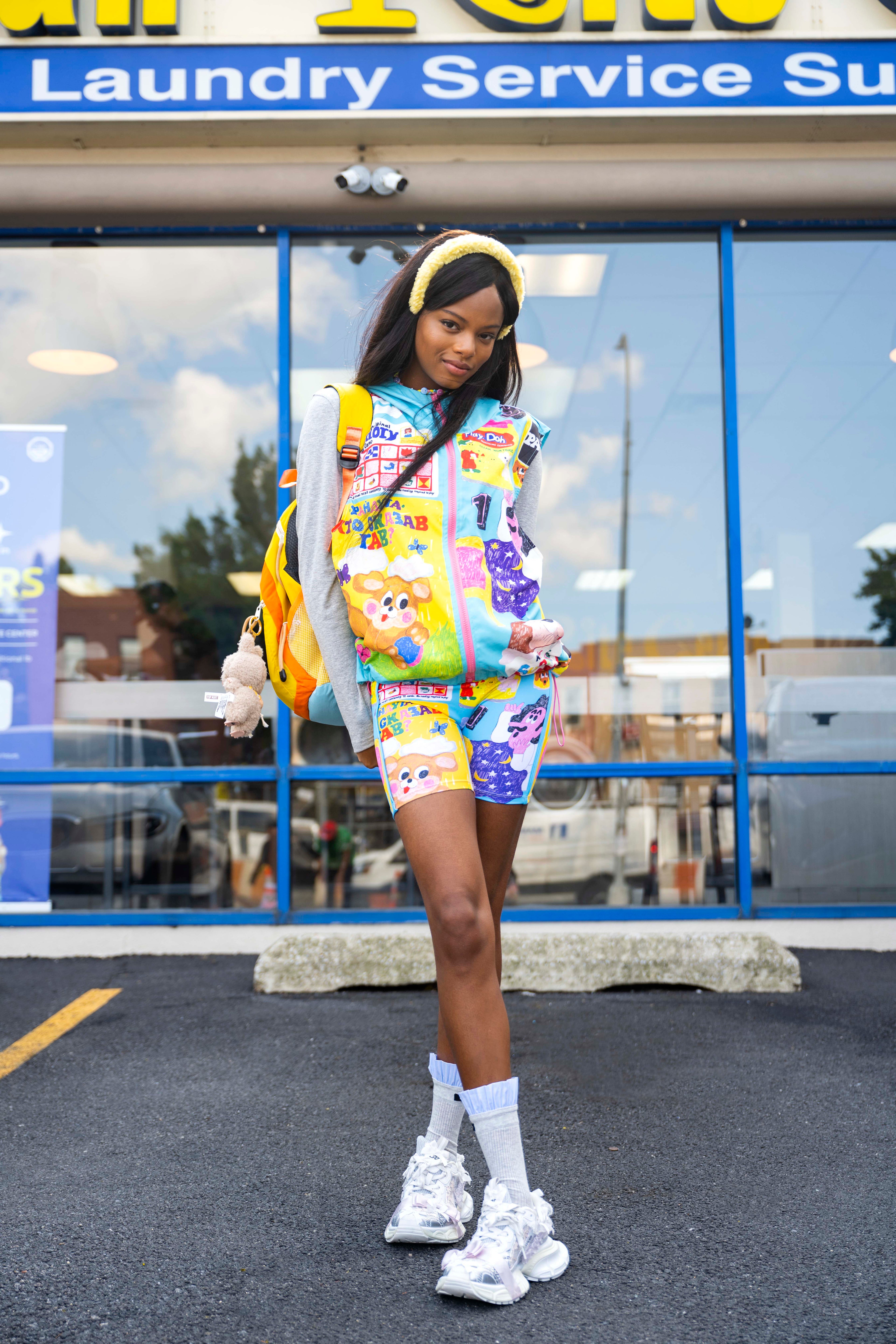 Color Collage Hooded Vest