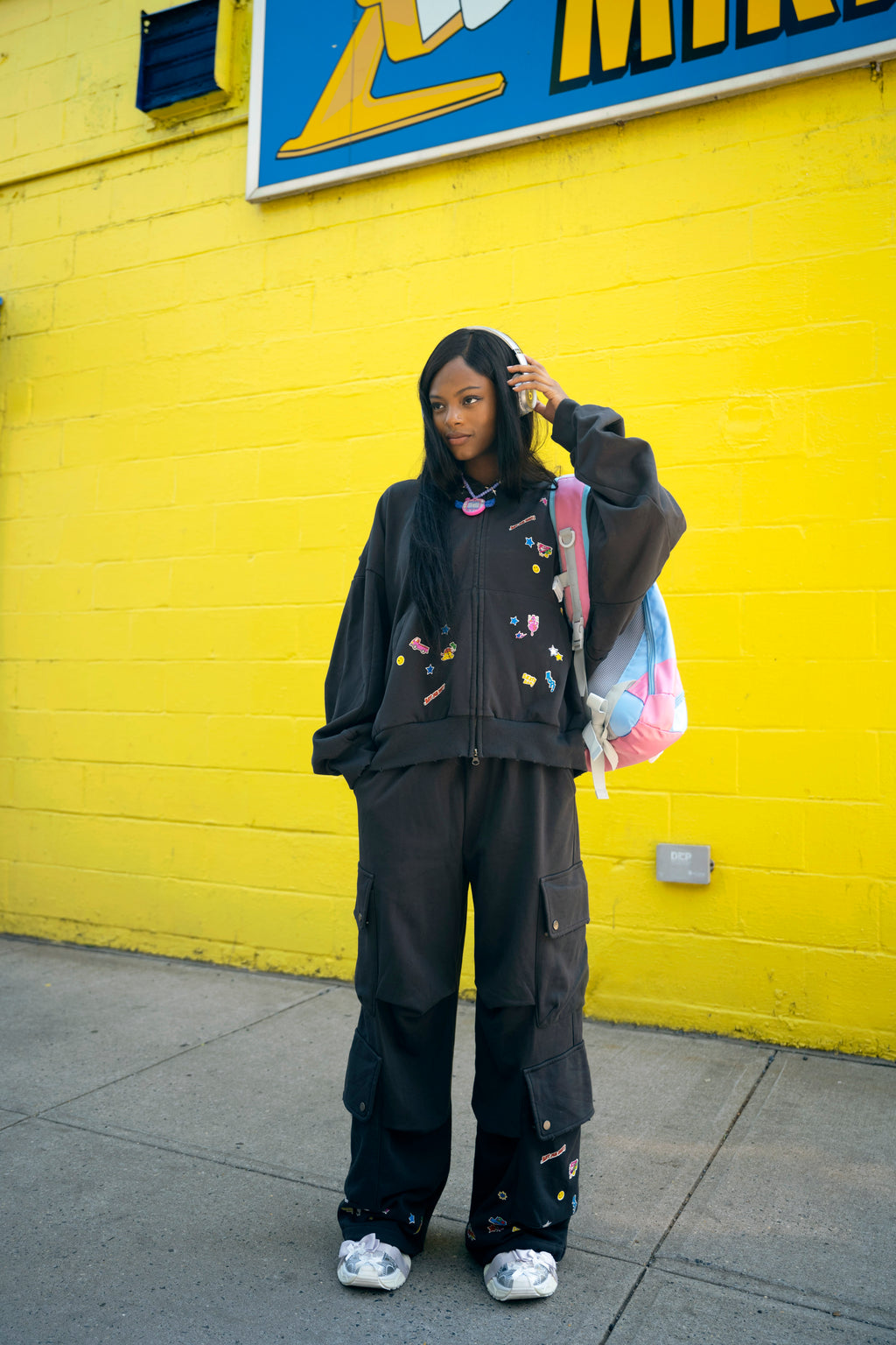 Sticker Print Utility Pants