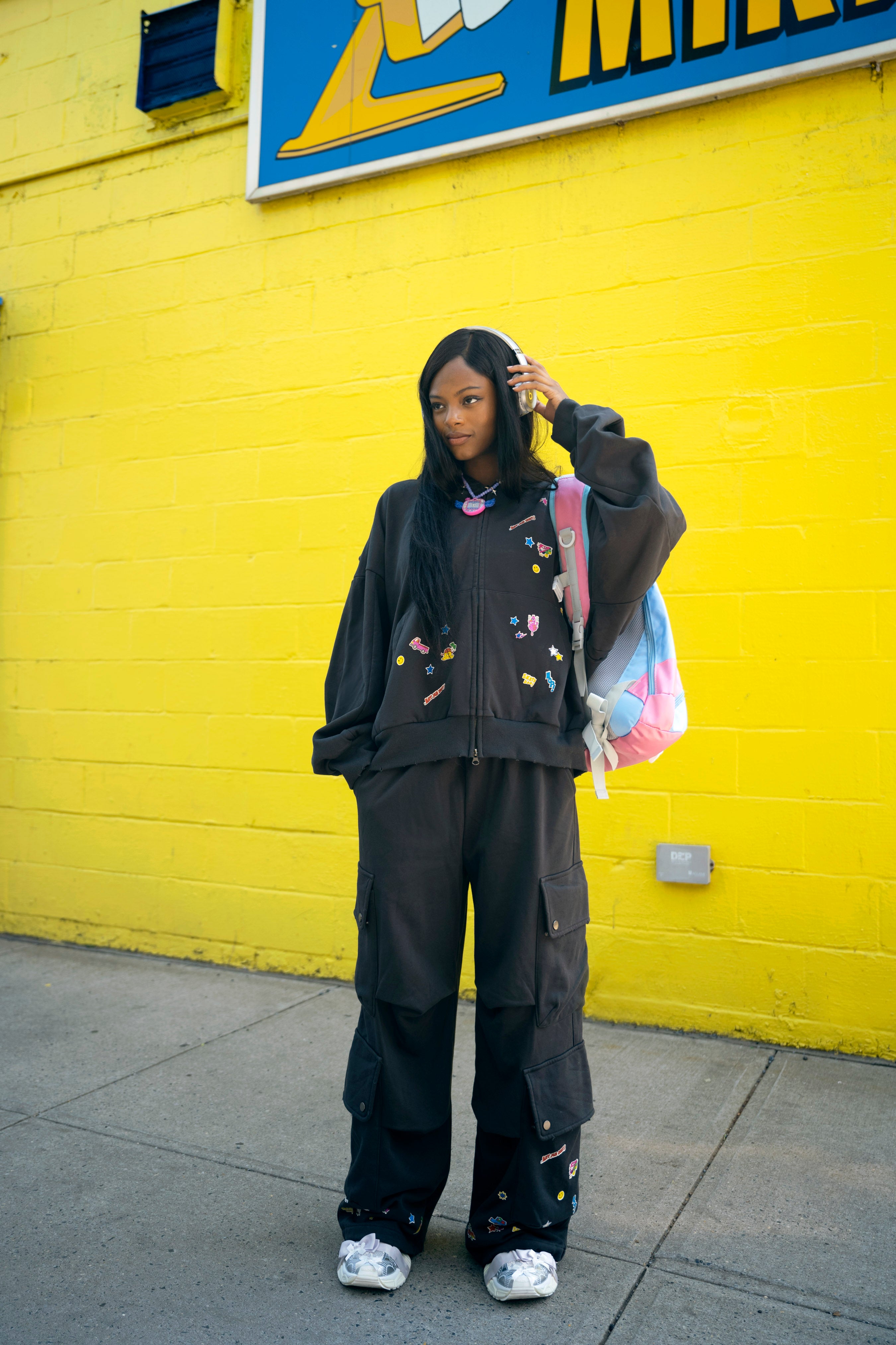 Sticker Print Utility Pants