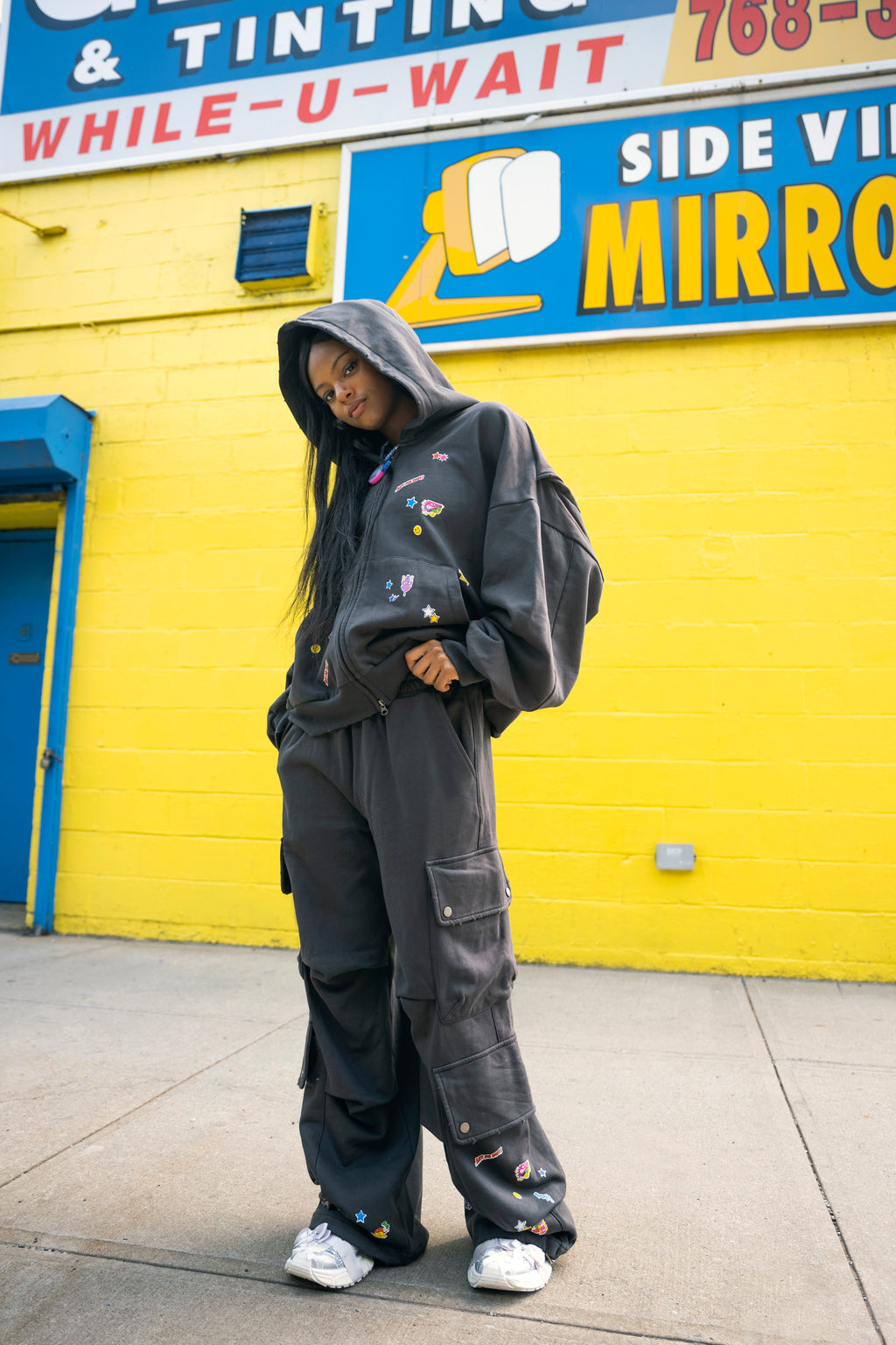Sticker Print Utility Pants