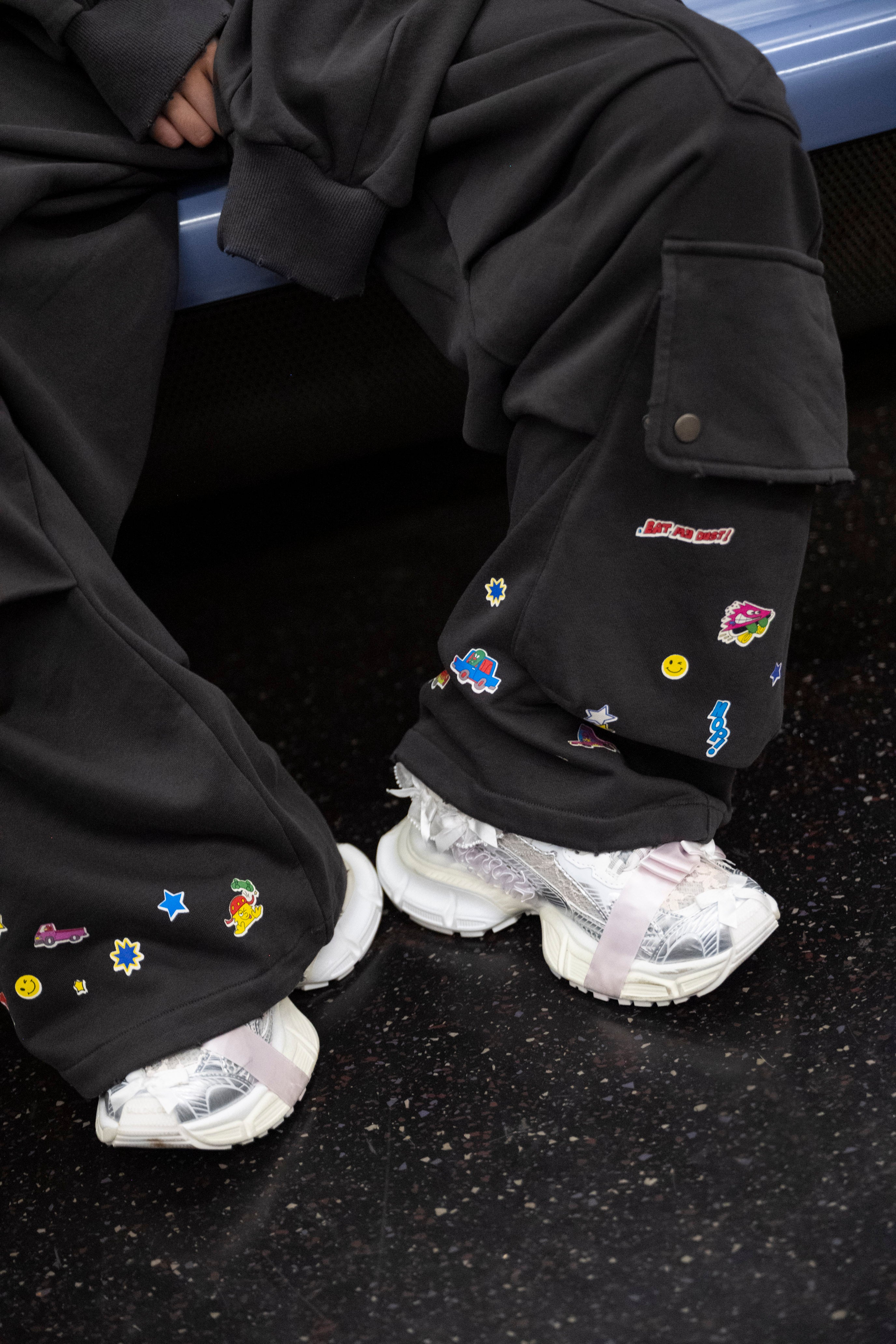 Sticker Print Utility Pants