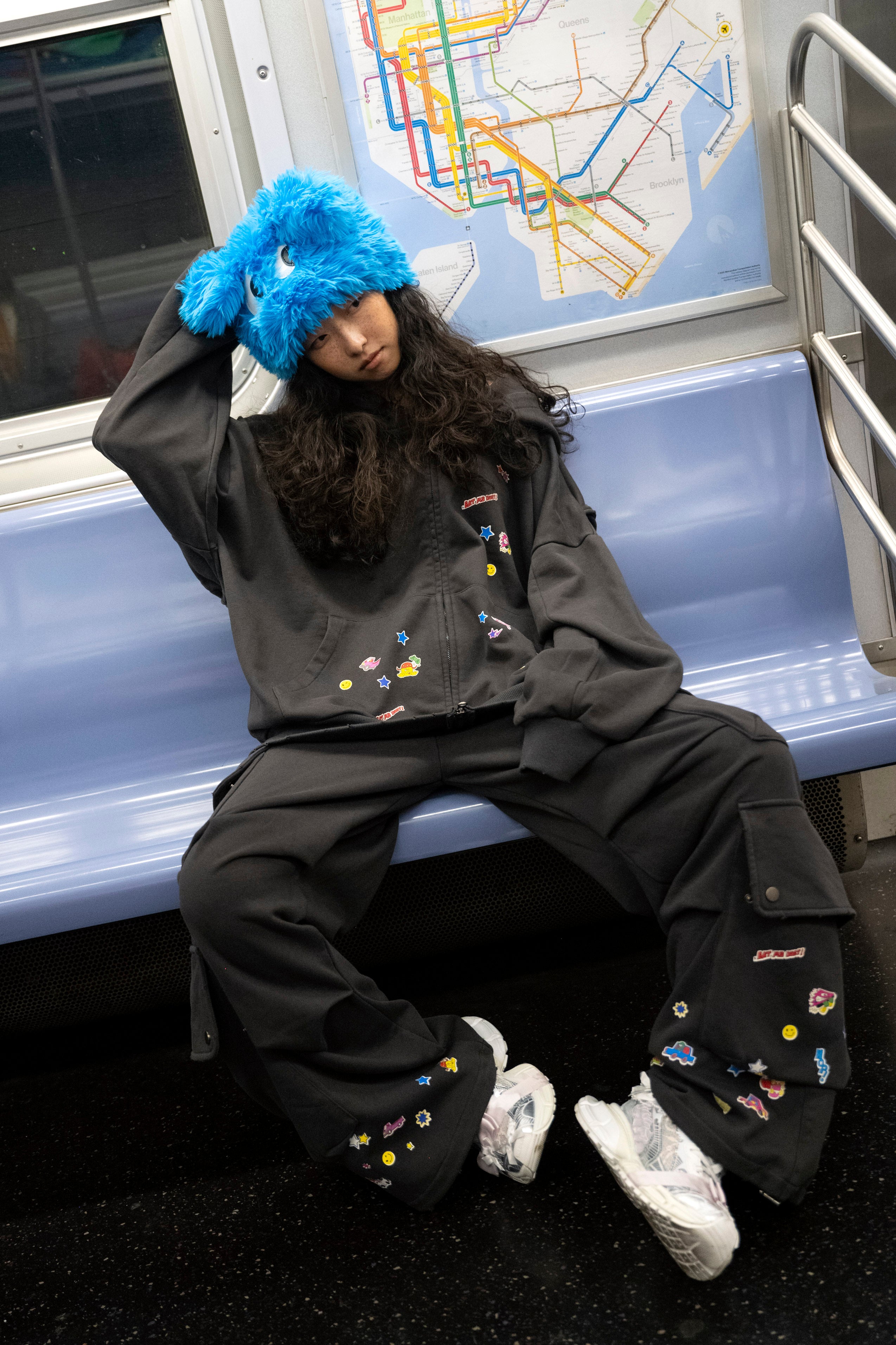 Sticker Print Utility Pants