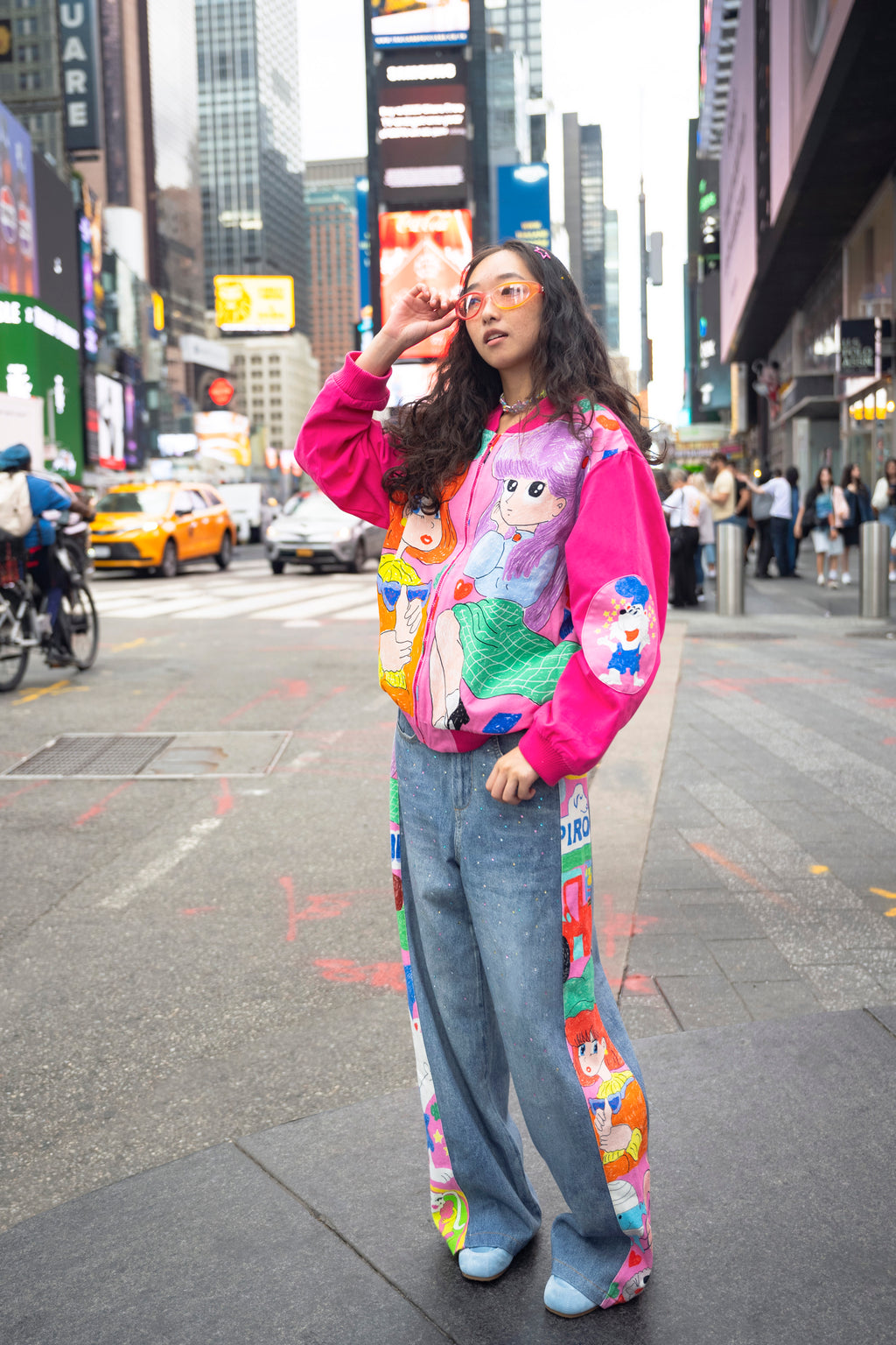 Graffiti Hotfix Rhinestone Casual Pants